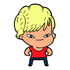 cartoon happy woman