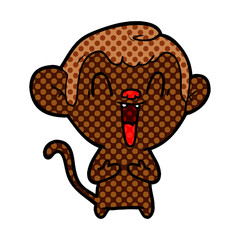 cartoon laughing monkey