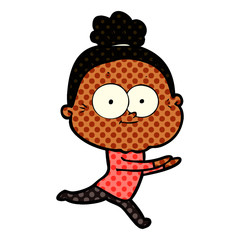 cartoon happy old woman