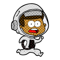 cartoon surprised astronaut