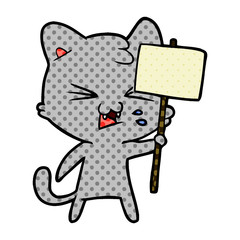 cartoon cat hissing