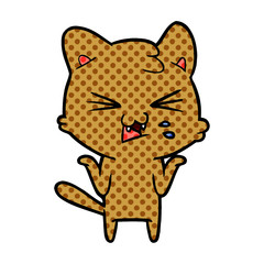 cartoon cat hissing