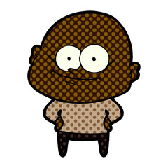 cartoon bald man staring