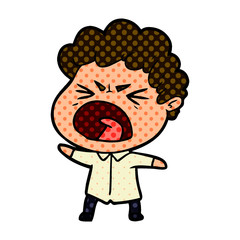 Obraz premium cartoon furious man