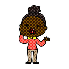 cartoon angry old woman