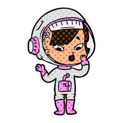 cartoon astronaut woman