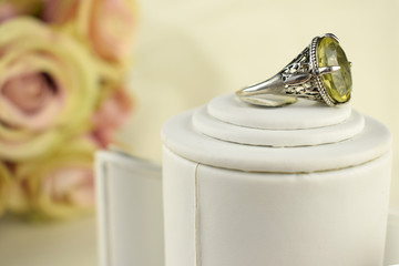 Vintage Silver Ring with Citrine