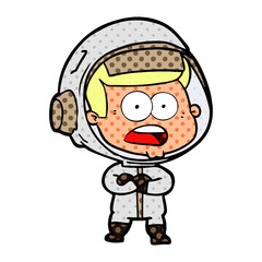 cartoon surprised astronaut