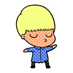 cartoon calm boy