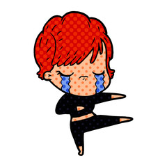 cartoon woman crying