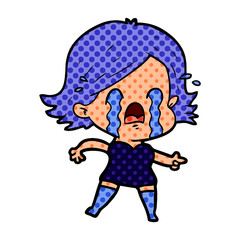 cartoon woman crying