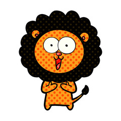 happy cartoon lion
