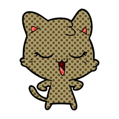 happy cartoon cat