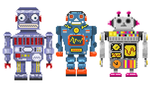 Three pixel robots