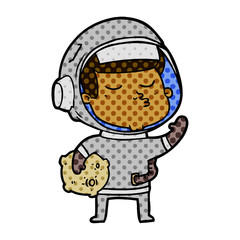 cartoon confident astronaut