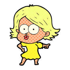 cartoon girl pouting