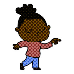 cartoon calm woman
