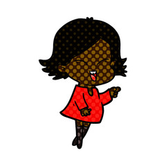 happy cartoon girl