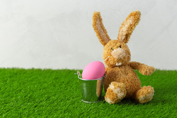 Easter eggs on the grass