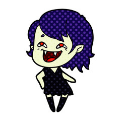 cartoon laughing vampire girl