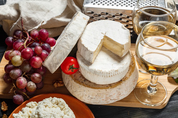 Mix cheese on the table