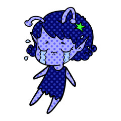 cartoon crying alien girl