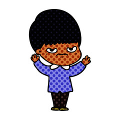 annoyed cartoon boy