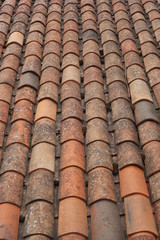 Tiled roof closeup
