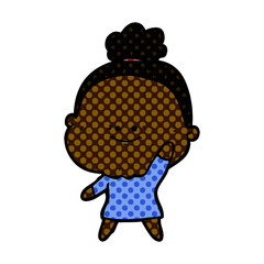 cartoon happy old woman