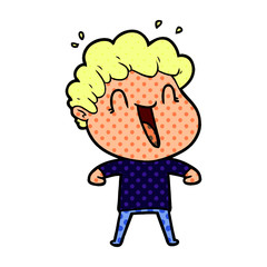cartoon happy man laughing