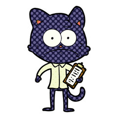 cartoon cat with clipboard
