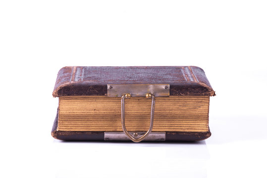 Old handcrafted  book  with lock sistem