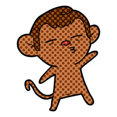 cartoon suspicious monkey