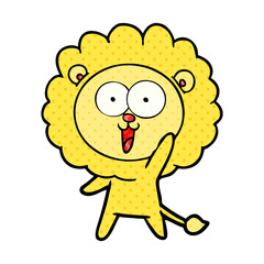 happy cartoon lion