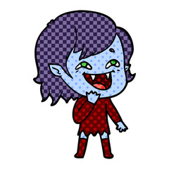 cartoon laughing vampire girl