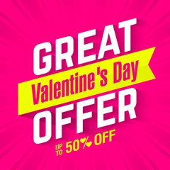 Great Valentine's Day offer banner, sale