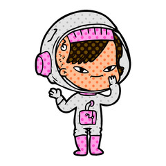 cartoon astronaut woman