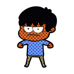 annoyed cartoon boy