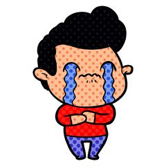 cartoon man crying