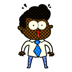 cartoon staring man