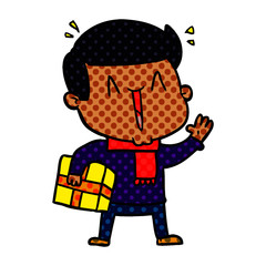 Fototapeta premium cartoon excited man