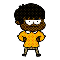 annoyed cartoon boy