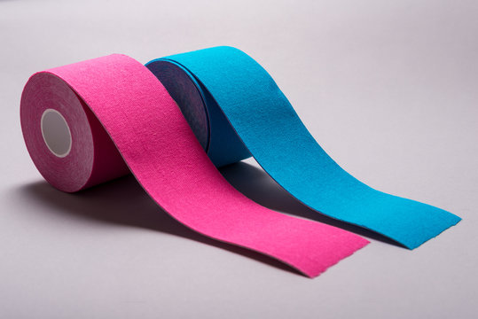 Kinesiology Tape On Colored Background