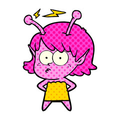 cartoon alien girl
