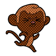 Fototapeta premium cartoon annoyed monkey