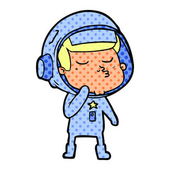 cartoon confident astronaut