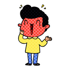 cartoon excited man