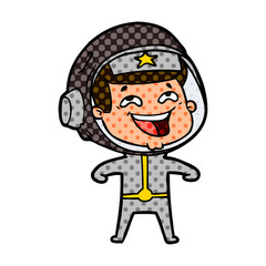 cartoon laughing astronaut