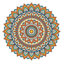 Ethnic ornamental mandala. Decorative design element. Hand drawn vector illustration
