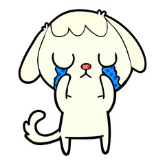 Obraz premium cute cartoon dog crying